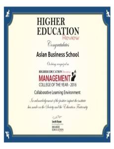 Read more about the article Management College of the Year 2016