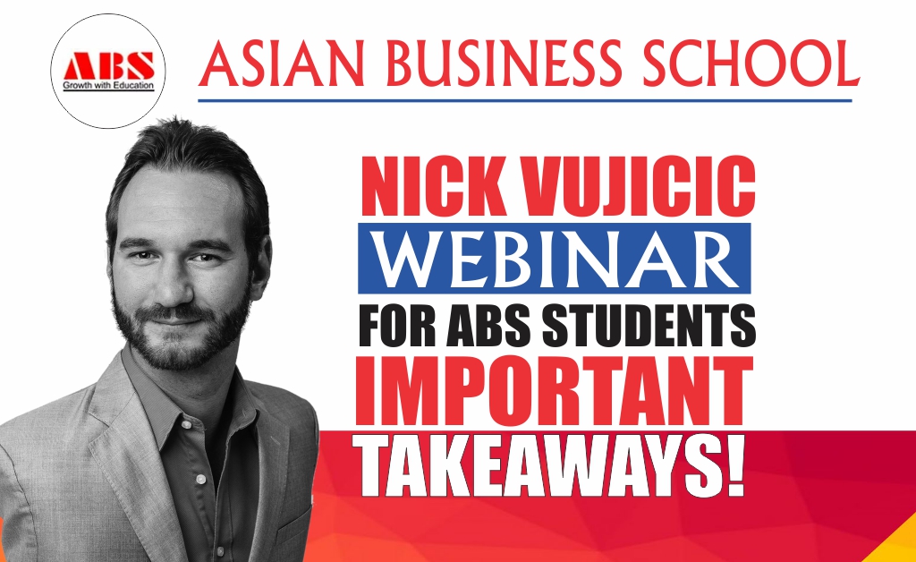 Read more about the article Internationally renowned motivational speaker, NICK VUJICIC delivers a spell-binding webinar session at AEG Asian Business School!