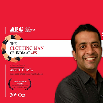 Read more about the article Webinar organised by Prakriti the Eco Club with Mr. Anshu Gupta – “THE CLOTHING MAN OF INDIA” – offers a most moving live webinar session for ABS PGDM students!